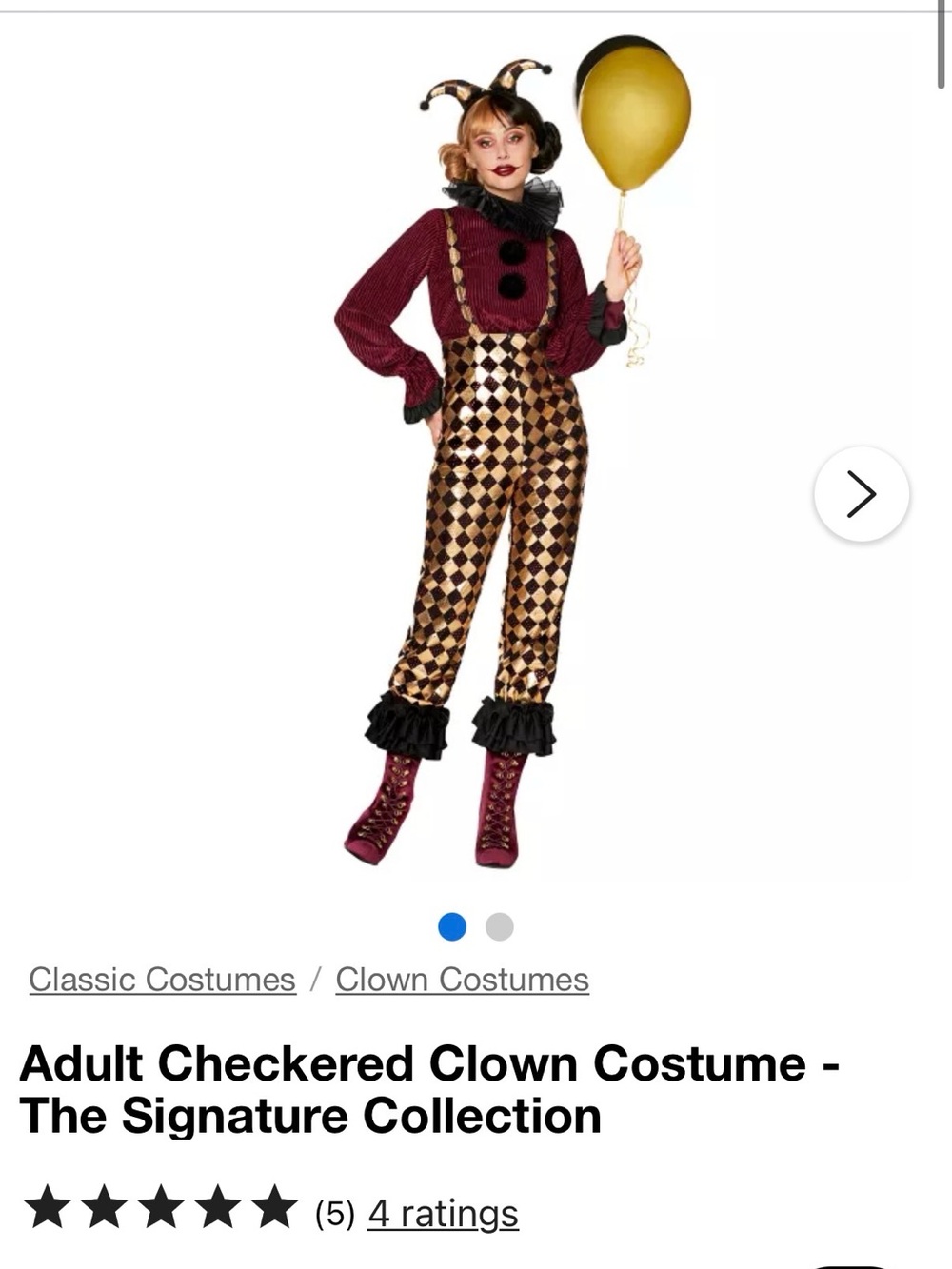 NEW Spirit Halloween clown signature costume women’s small